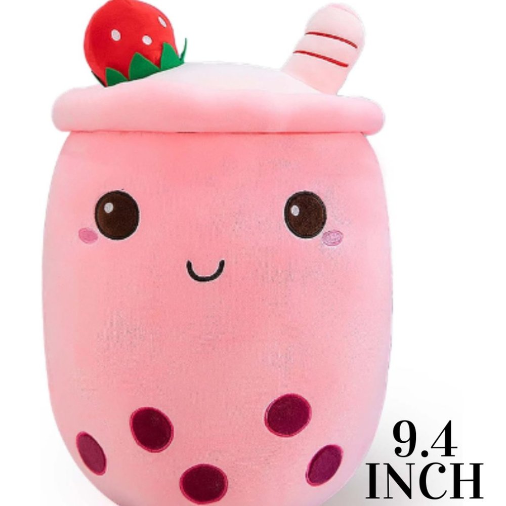 COPY - Cute Boba Tea Plush Stuffed Bubble Tea Plushie Cartoon Soft Strawberry M…